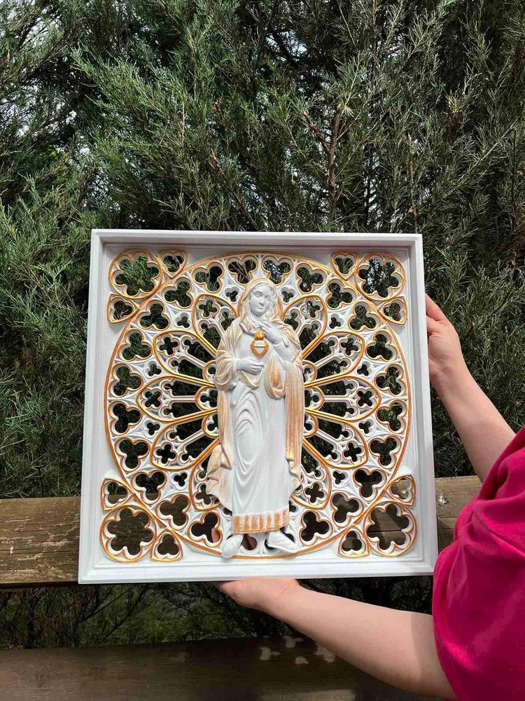 Immaculate Heart of Mary Wooden Statue