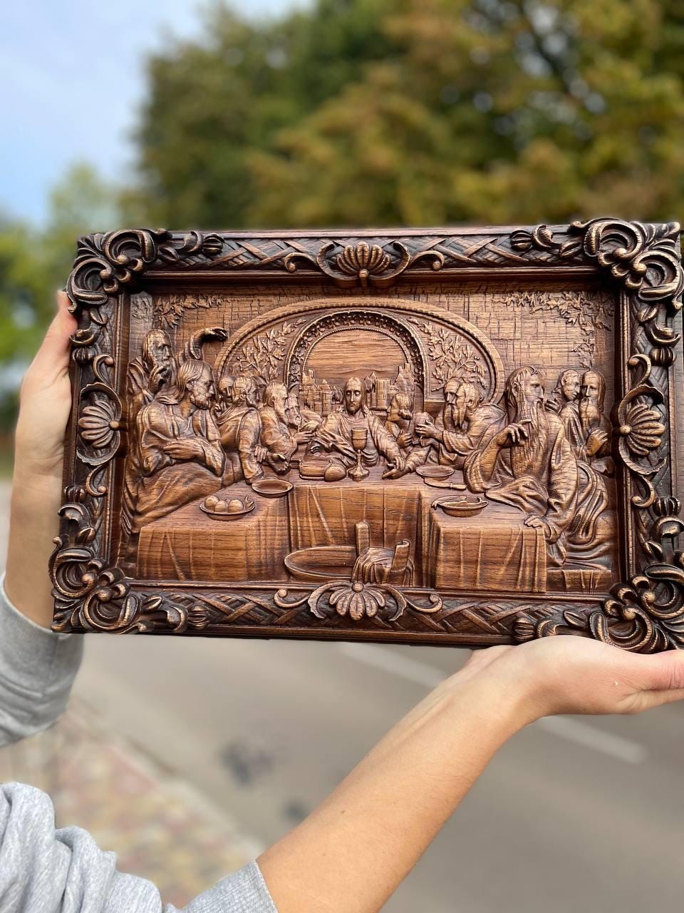 The Last Supper religious carved icon