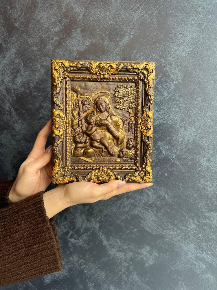 Nursing Madonna Wooden Carved Picture