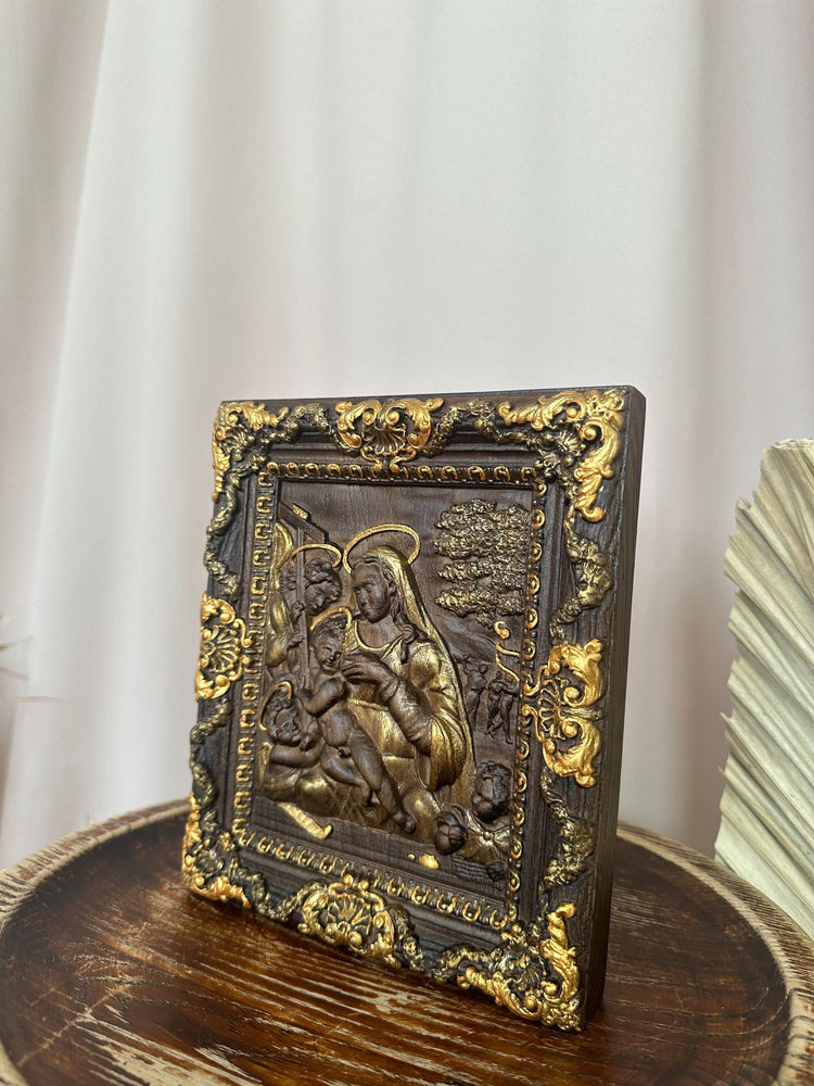 Nursing Madonna Wooden Carved Picture