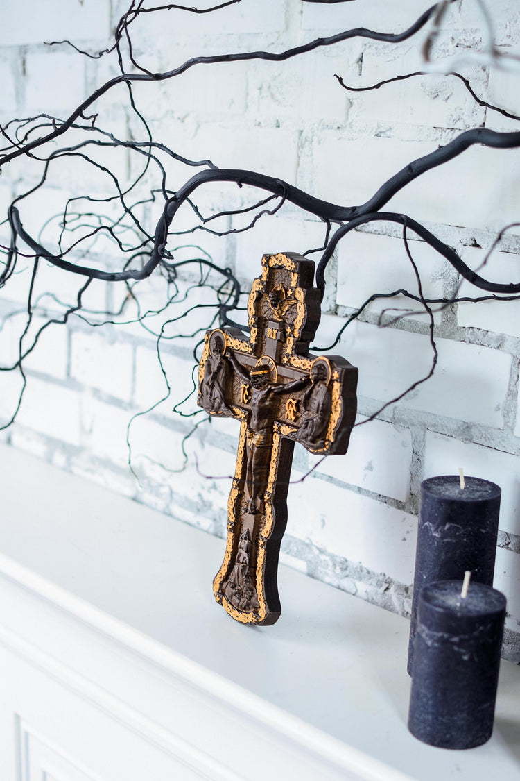 Wall Wooden Carved Jesus Crucifix