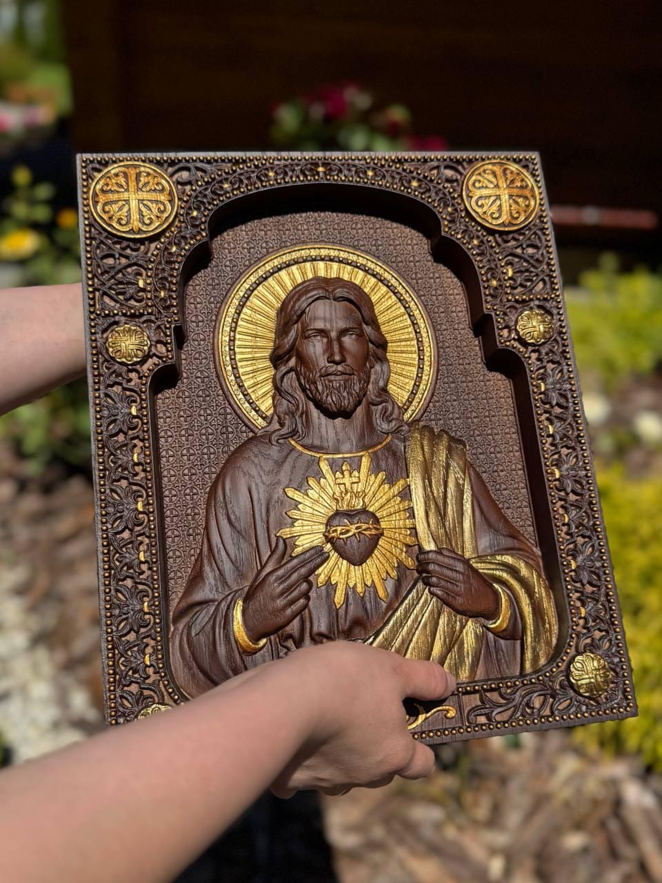 Sacred Heart of Jesus Wooden icon