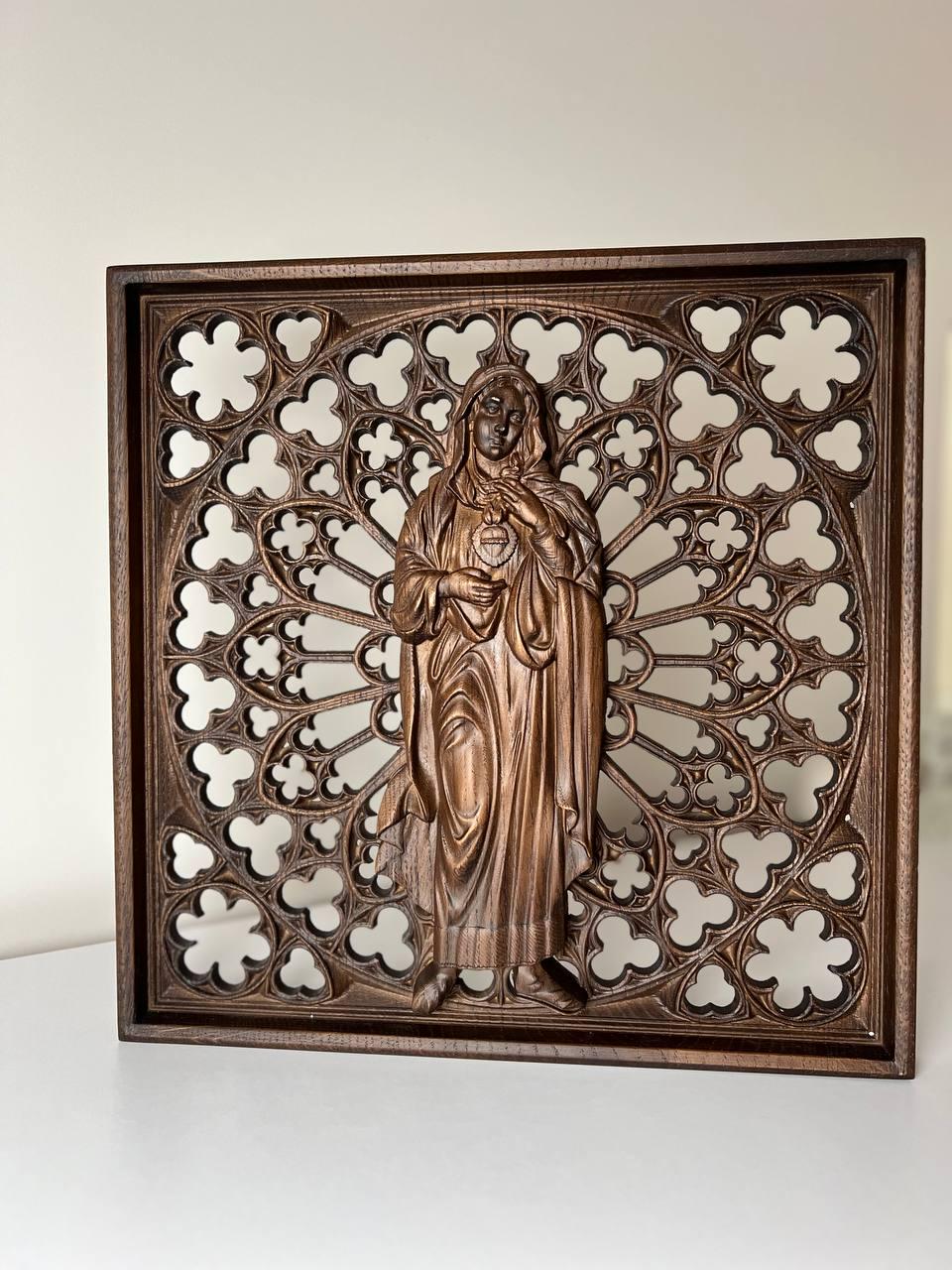 Immaculate Heart of Mary Wooden Statue