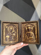 Virgin Mary and  Our Lord  Small Wooden  folding panel