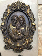 Holy Familly Wooden Carved Icon with Classical Frame