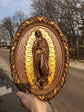 Our Lady of Guadalupe Wooden Sculpture Oval