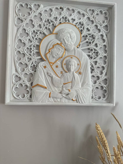 Holy Family Wooden Statue