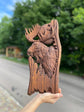 Moose and moon Wooden Carved Plaque