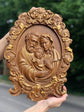Holy Familly Wooden Carved Icon with Classical Frame