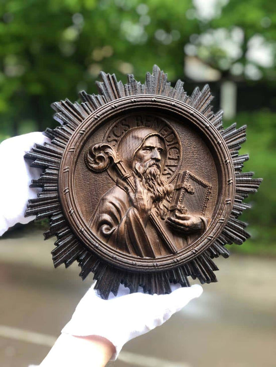 Saint Benedict with shinning - Kozak Work Shop