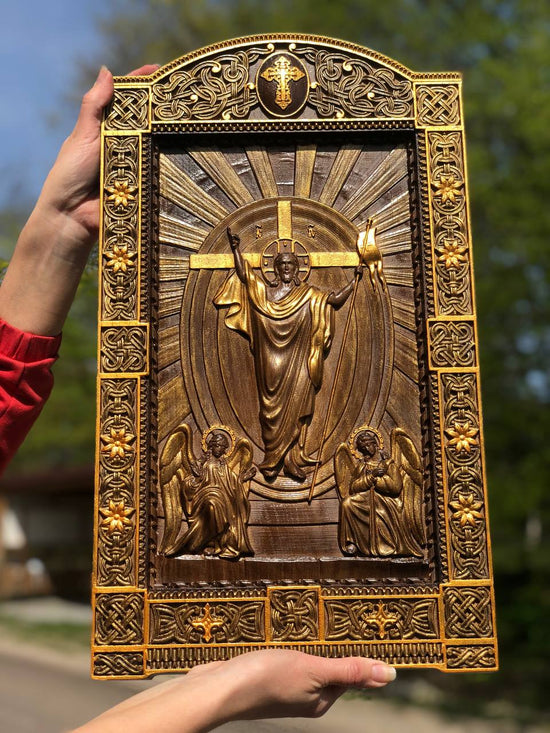 Religious Wooden icon Resurrection of Christ - Kozak Work Shop