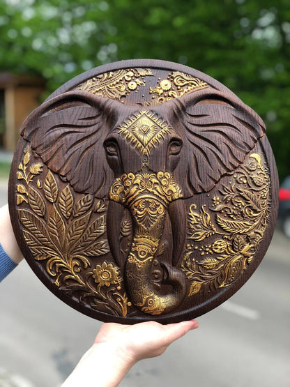 Elephant wooden Plaque