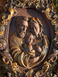 Holy Familly Wooden Carved Icon with Classical Frame