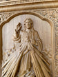 Divine Mercy Icon on Solid Oak Wood