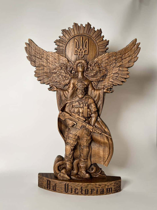 Ukrainian Patriot Warrior Statue – Symbol of Strength & Protection - Kozak Work Shop