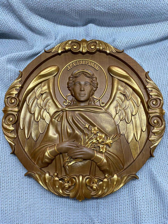 Archangel Gabriel Wooden Carved Wall Decor