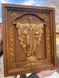 Sacred Heart Jesus arms extended wooden icon