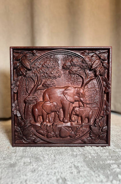 Elephant Wall Wooden Plaque - Kozak Work Shop