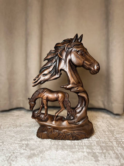 Horse Wooden Carved Plaque - Kozak Work Shop