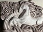 White Horse Wooden Carved Plaque