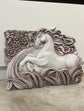 White Horse Wooden Carved Plaque