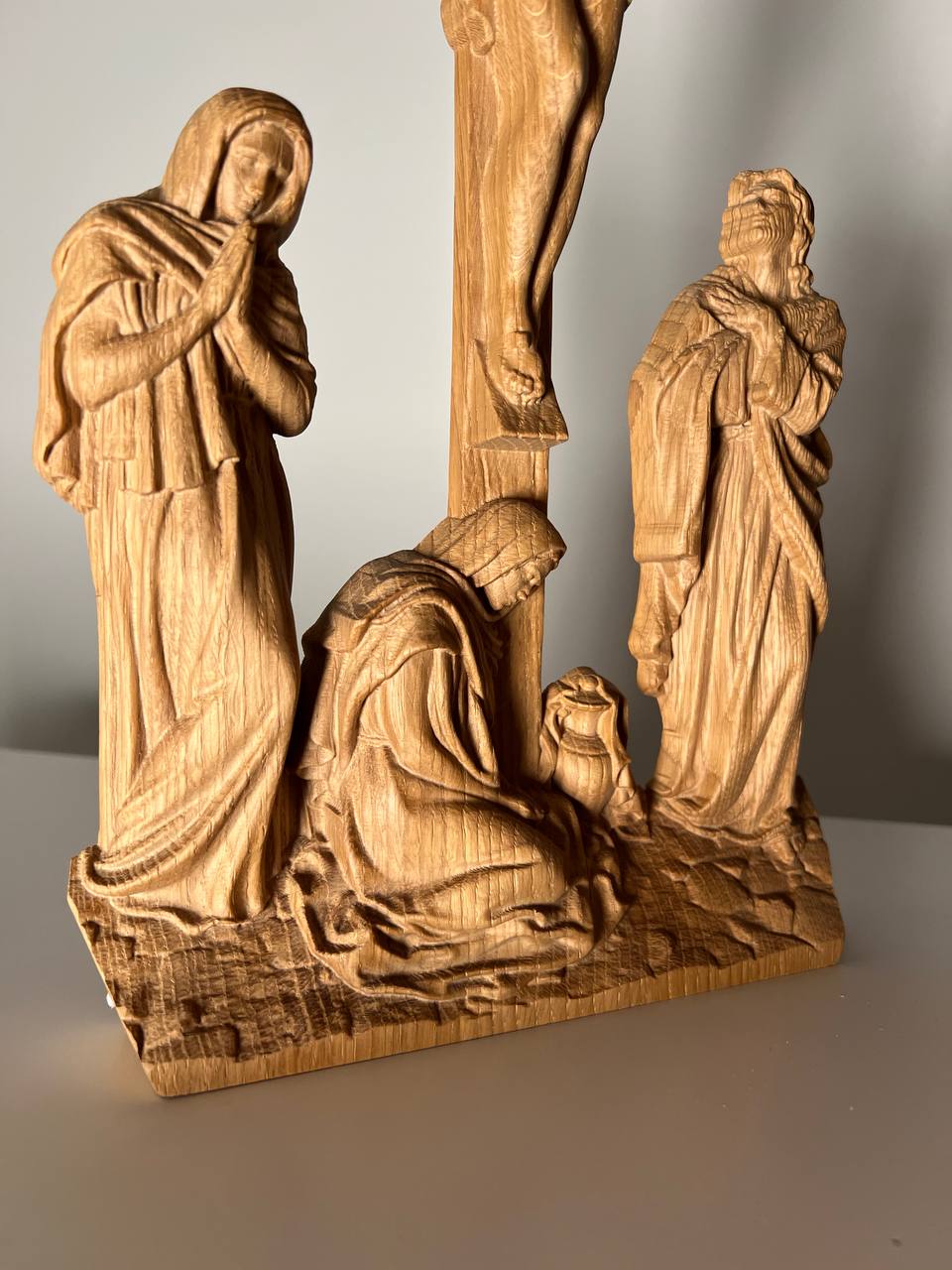 Wall Wooden Carved  Golgotha on the stand - Kozak Work Shop