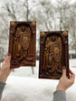 Archangel Michael with a shield wooden sculpture
