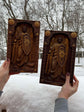 Archangel Michael with a shield wooden sculpture
