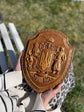 Ukrainian Trident Wooden Carved Bas Relief - Kozak Work Shop