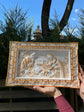 Holy Familly Wooden Carved Plaque Long - Kozak Work Shop