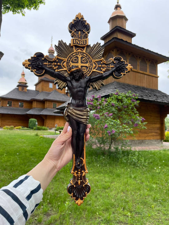 Wall Wooden Carved Jesus Crucifix