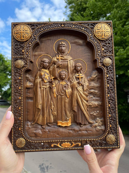 The Holy Martyresses Vera (Faith), Nadezhda (Hope) and Liubov (Love) - Kozak Work Shop