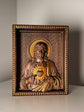 Sacred Heart of Jesus and Immaculate Heart of Mary Set of two Wooden panels  Wooden carved  statuary  6x7  inches  Religious gift - Kozak Work Shop