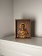 Sacred Heart of Jesus and Immaculate Heart of Mary Set of two Wooden panels  Wooden carved  statuary  6x7  inches  Religious gift - Kozak Work Shop