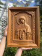 Hand-Carved Wooden Icon – Virgin Mary Birth Attendant