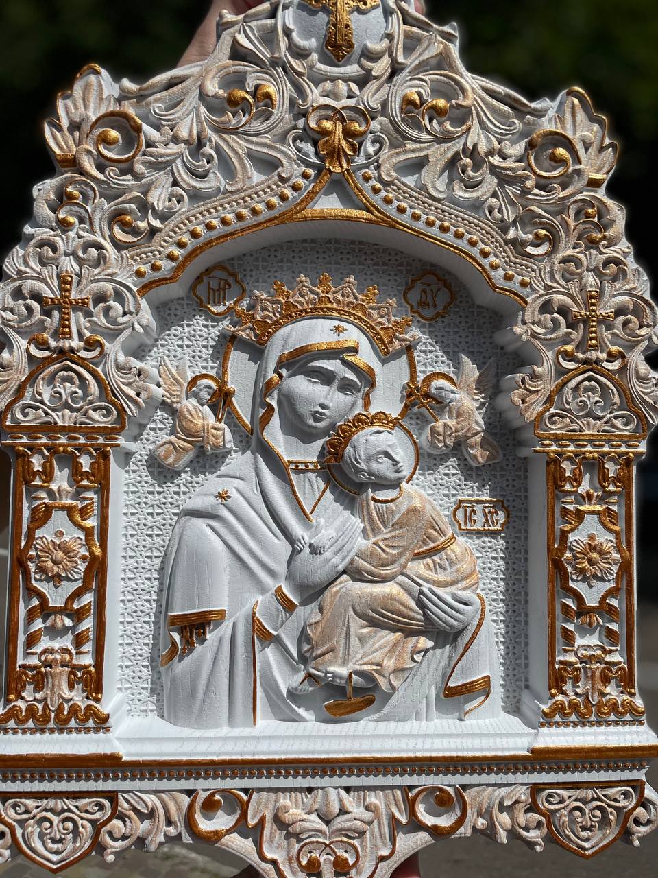 Our Lady of Perpetual Help Wooden Icon Baroque - Kozak Work Shop