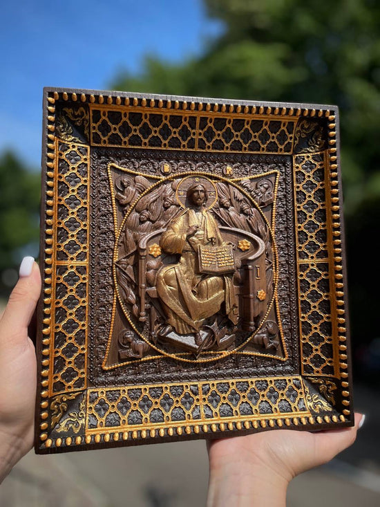 Our Lord Jesus Wooden Image in Classical frame - Kozak Work Shop