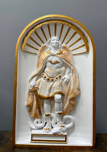 Archangel Michael Wooden 3D carved image