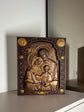 Holy Familly Wooden Carved Byzantine Image