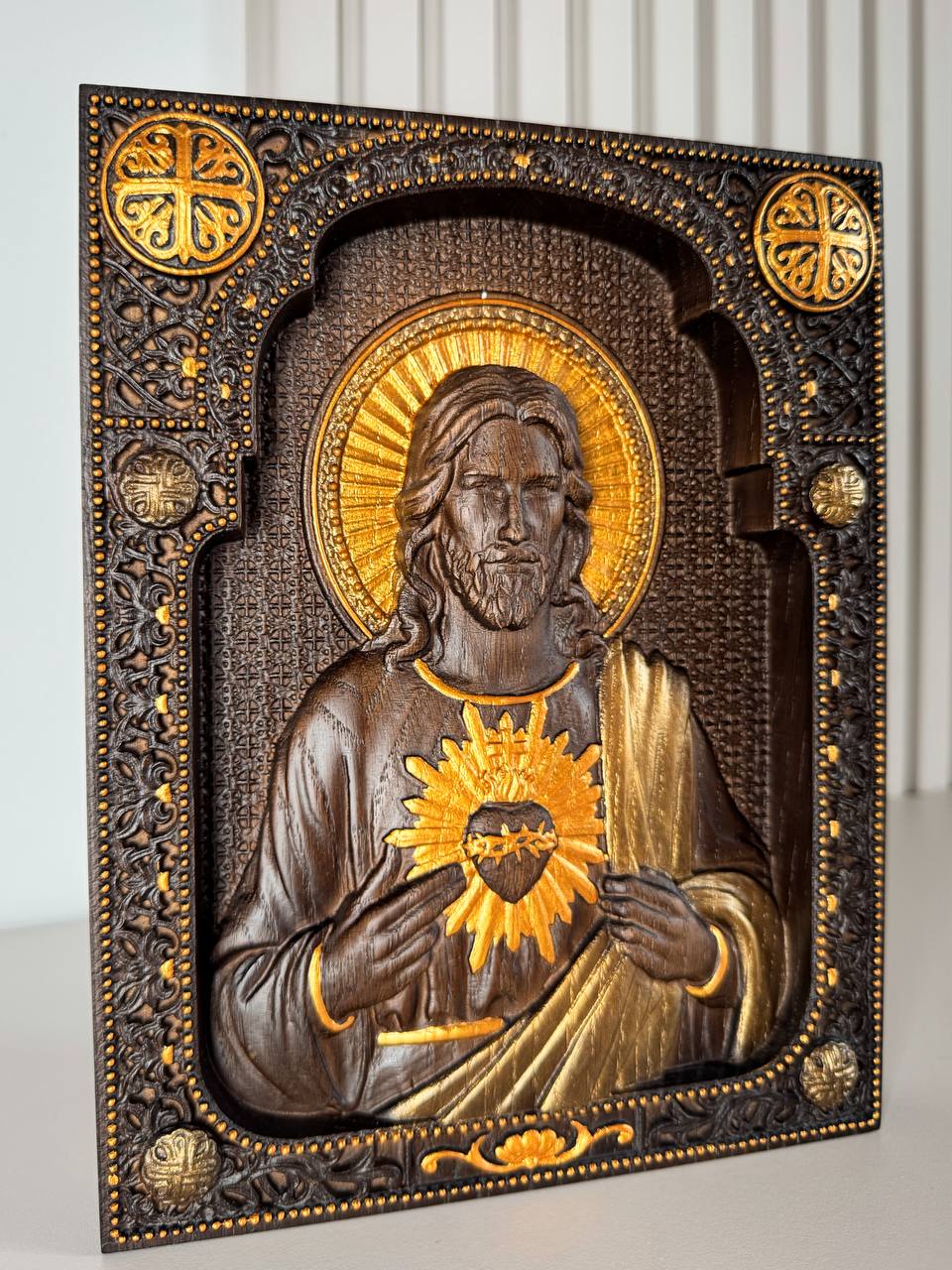 Sacred Heart of Jesus Wooden icon - Kozak Work Shop