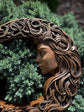 Crescent moon with woman face