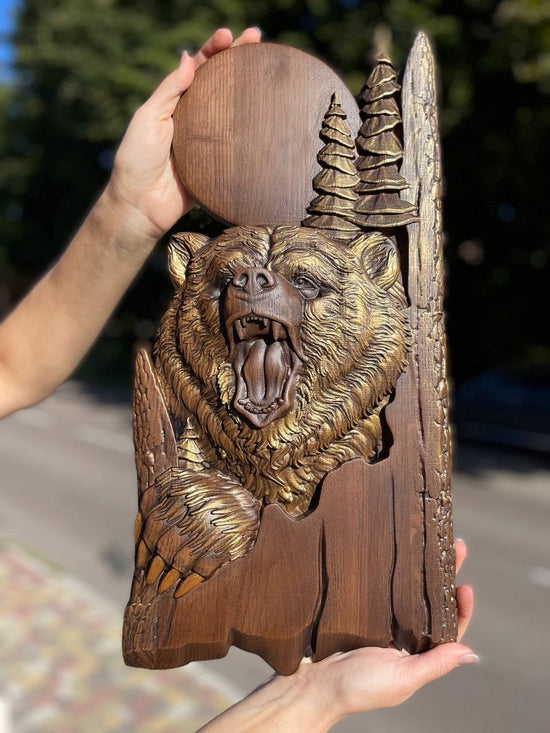 Bear and Moon Wood Images - Kozak Work Shop