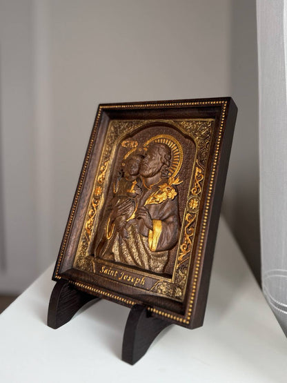 Saint Joseph with a Stand 6x7 inches - Kozak Work Shop