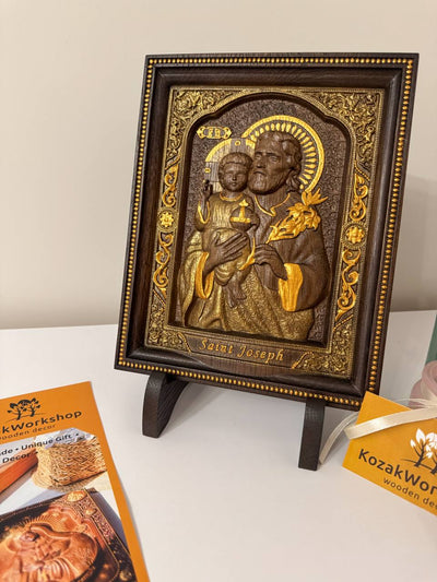 Saint Joseph with Stand 7x9`` - Kozak Work Shop
