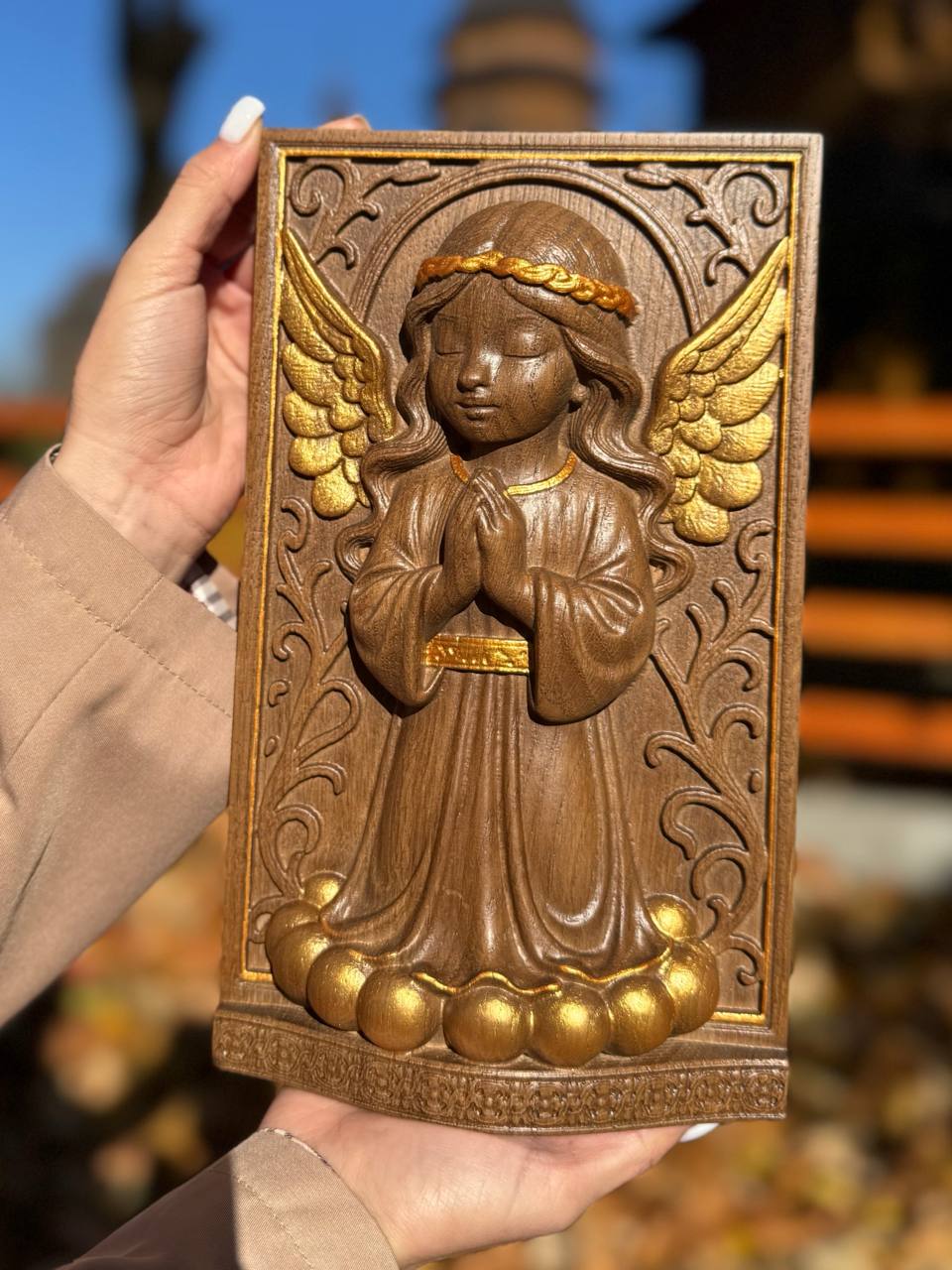 Angel Wooden Carving - Kozak Work Shop