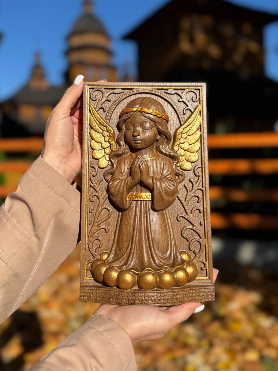 Angel Wooden Carving - Kozak Work Shop