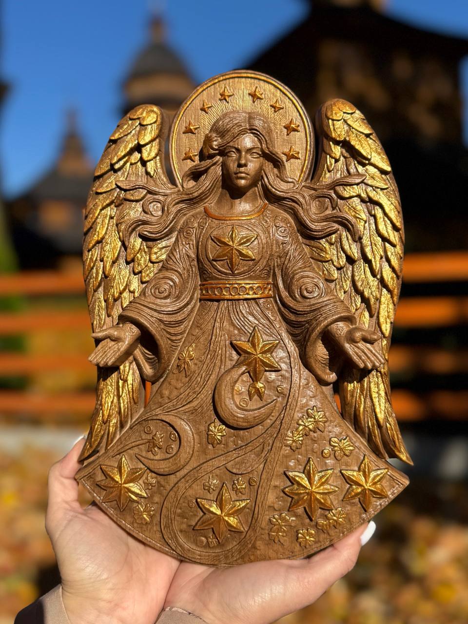 Christmas Angel Wooden Carving - Kozak Work Shop