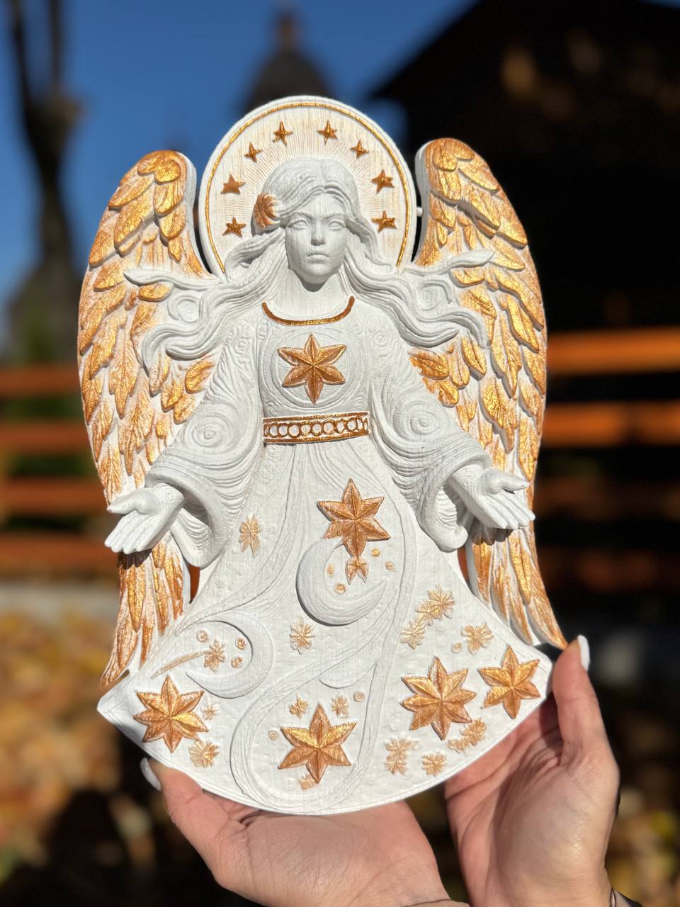 Christmas Angel Wooden Carving - Kozak Work Shop