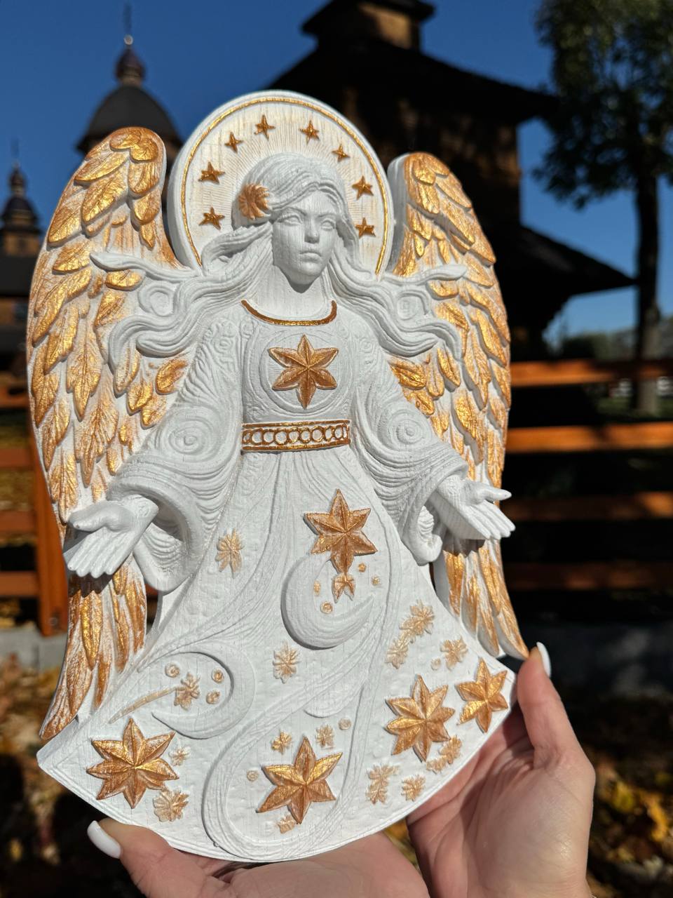Christmas Angel Wooden Carving - Kozak Work Shop