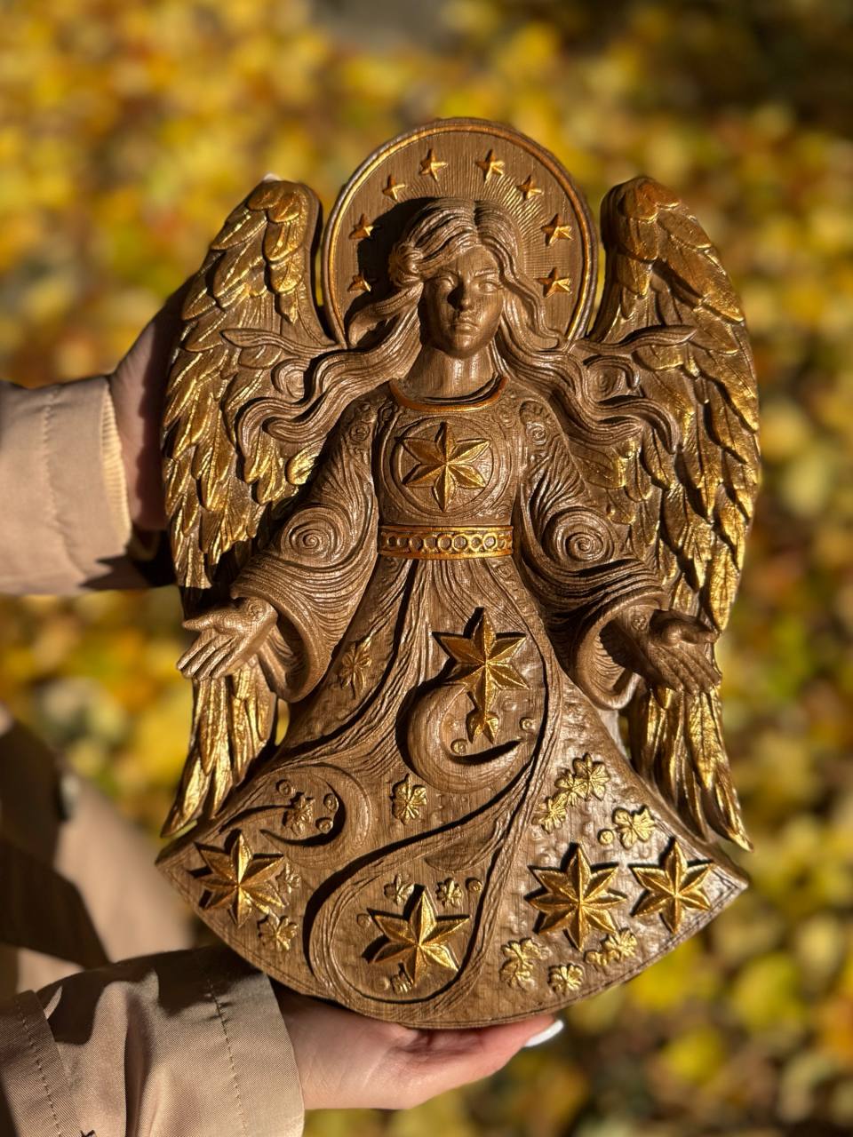 Christmas Angel Wooden Carving - Kozak Work Shop